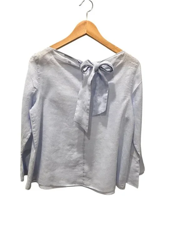 Massimo Dutti Linen Blend Blouse – Light Blue Minimalist Style - Picture 3 of 8